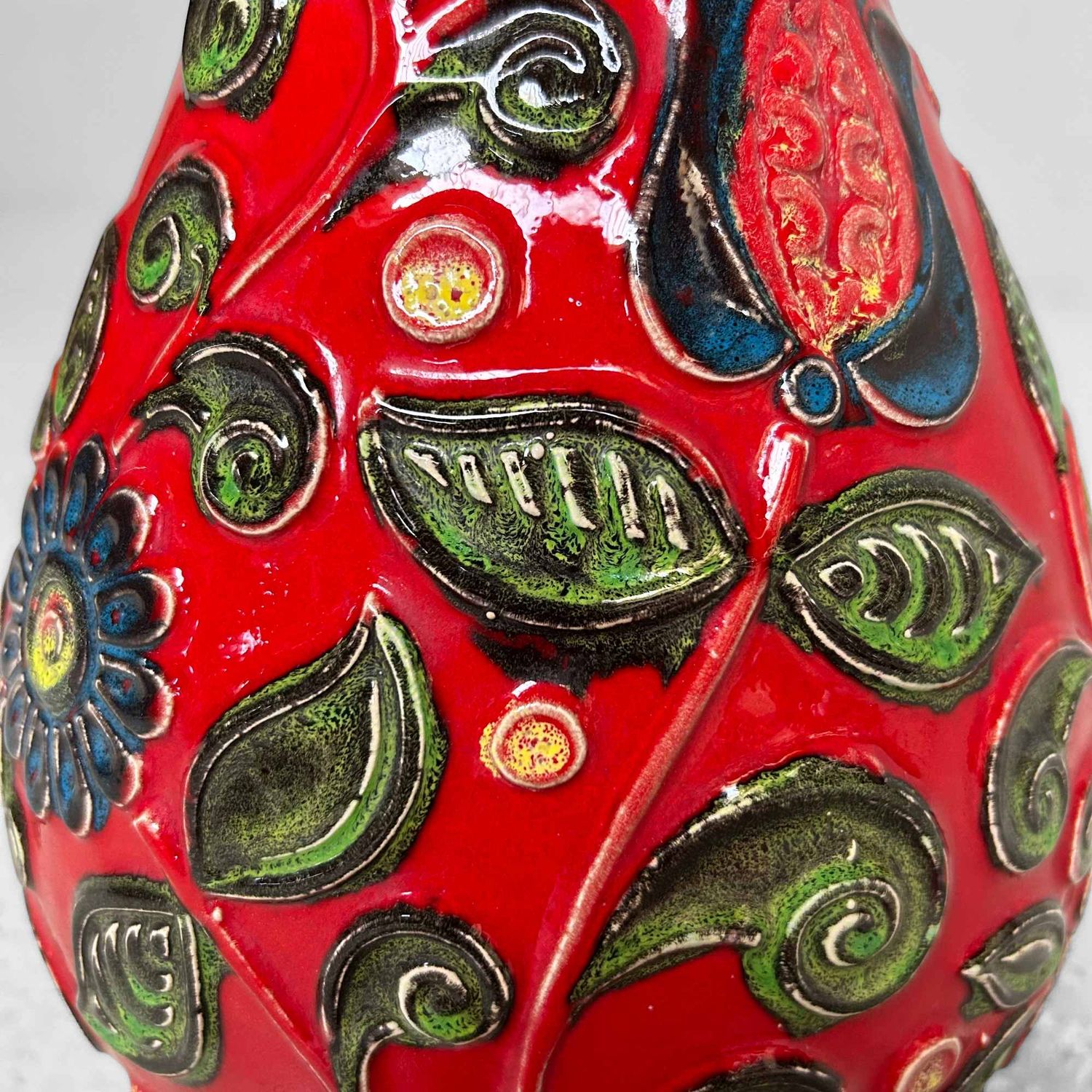 Vintage Ceramic Bay Vase, West Germany, 1970s.