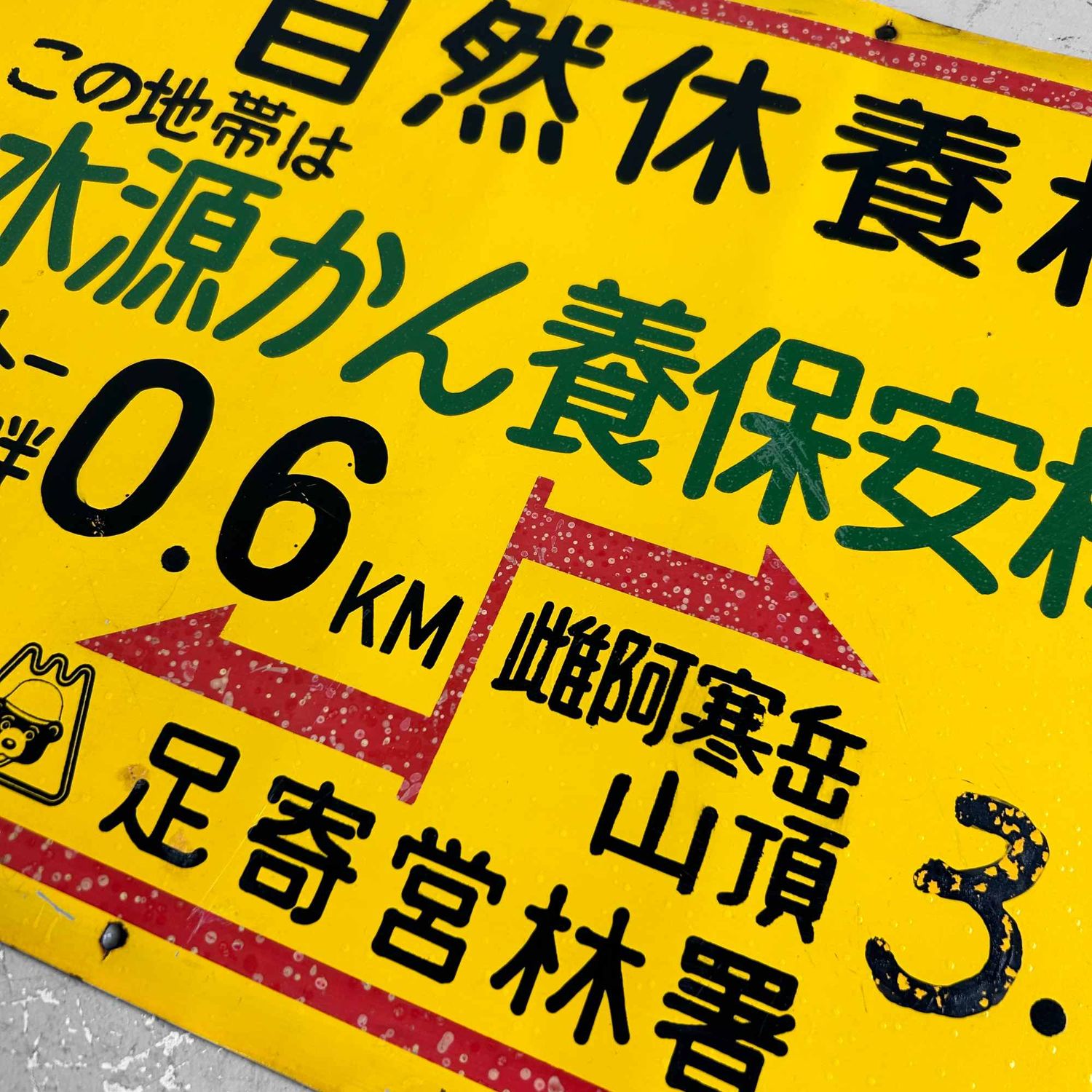 Vintage Japanese Metal Signpost​, Hokkaido, 1980s.