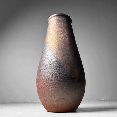 Ceramic Ikebana Flower Vase, Shigaraki, Japan.