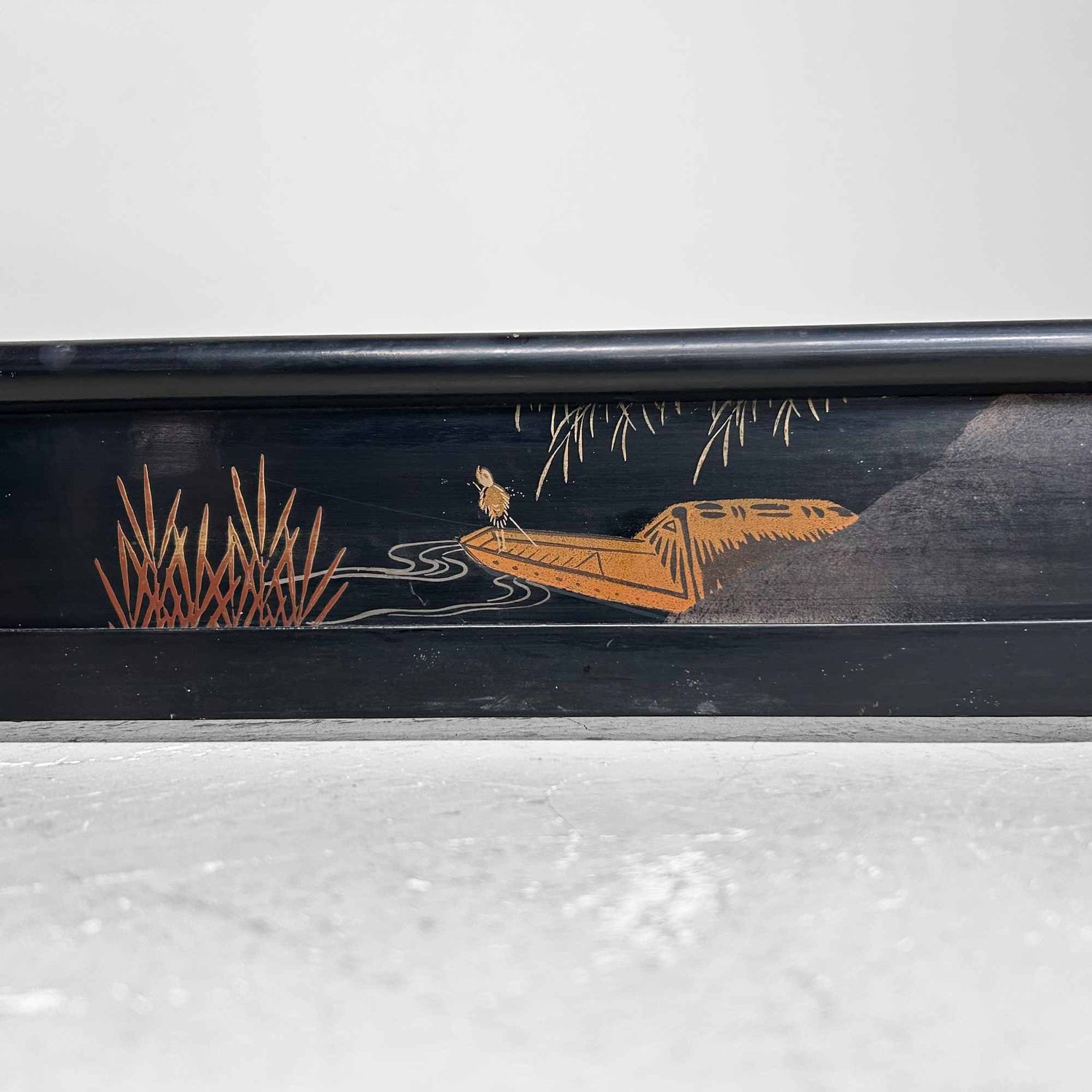 Antique Japanese Wooden Kimono Stand (Ikō), Taishō Period.