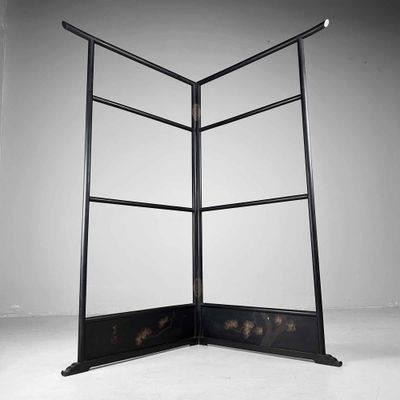 Antique Japanese Wooden Kimono Stand (Ikō), 'Pine Tree', Meiji Period.