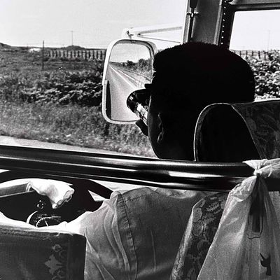 Black-and-White Photo, 'Japanese Bus Driver', 1980s - Wall Decoration.