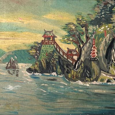 Japanese Painting, Landscape in Oil - Shōwa Period
