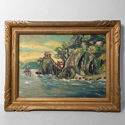Japanese Painting, Landscape in Oil - Shōwa Period