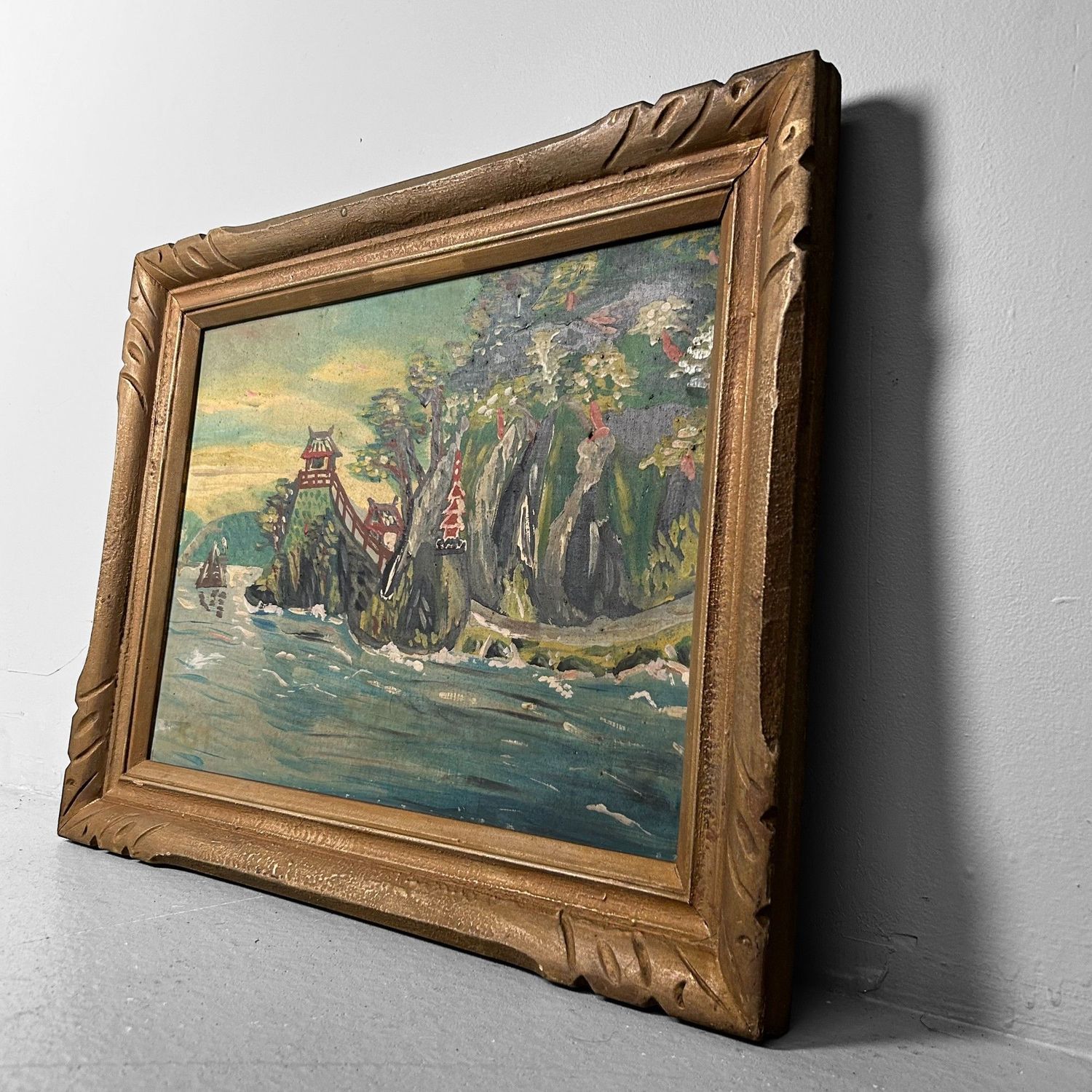 Japanese Painting, Landscape in Oil - Shōwa Period