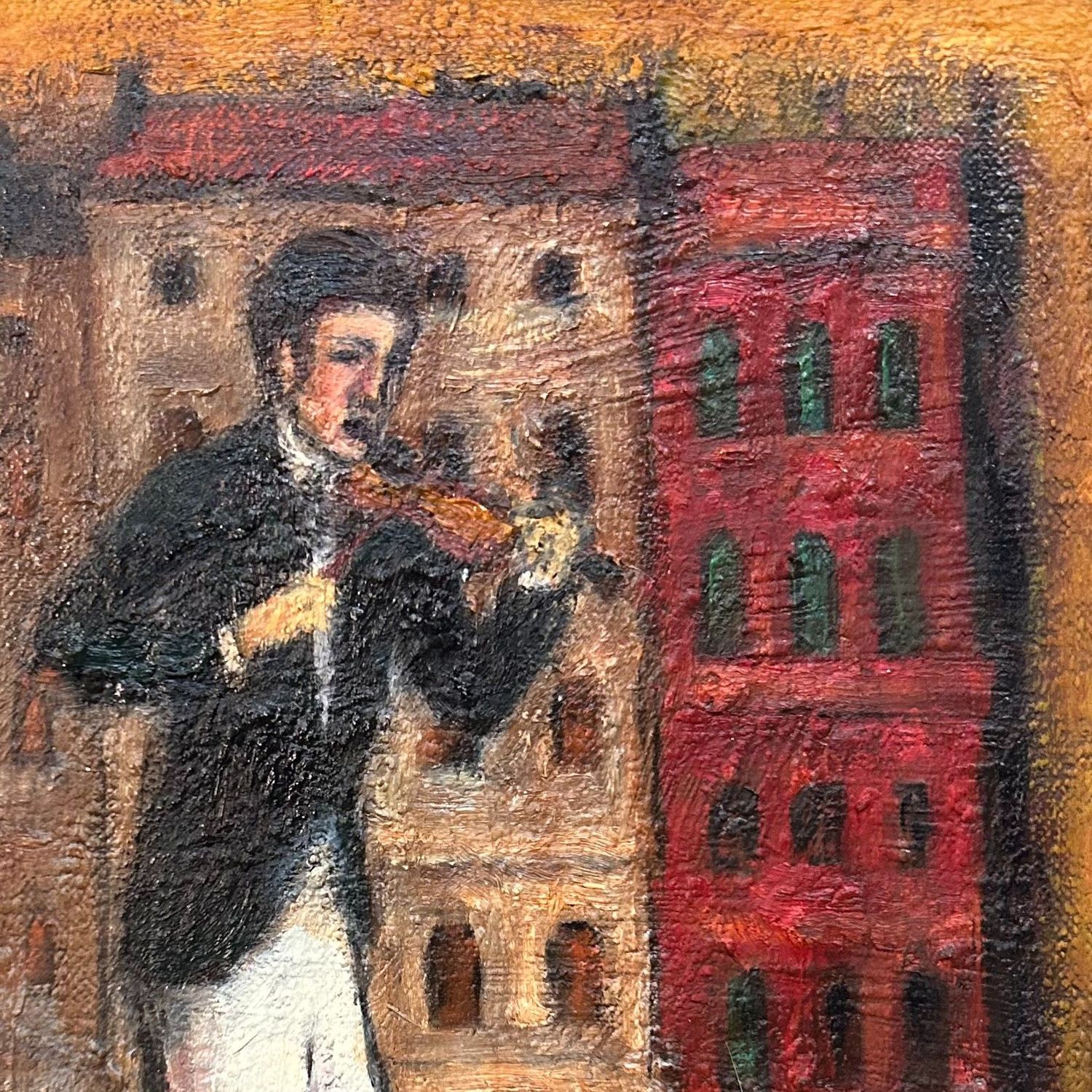 Japanese Oil Painting, 'Violinist,' Shōwa Period.