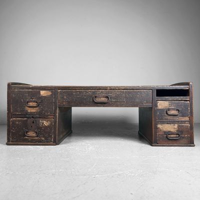 Minimalist Japanese Writing Desk, Shosai-Ki, Meiji Period.