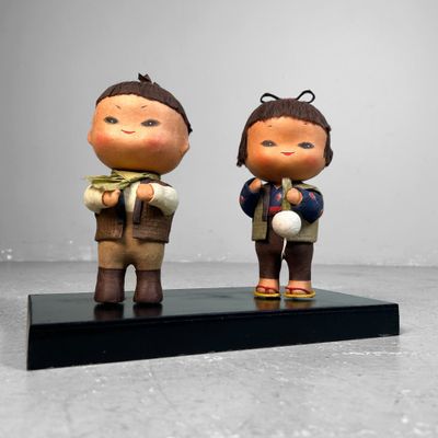Decorative Japanese Dolls, 'Boy & Girl', 1970s.