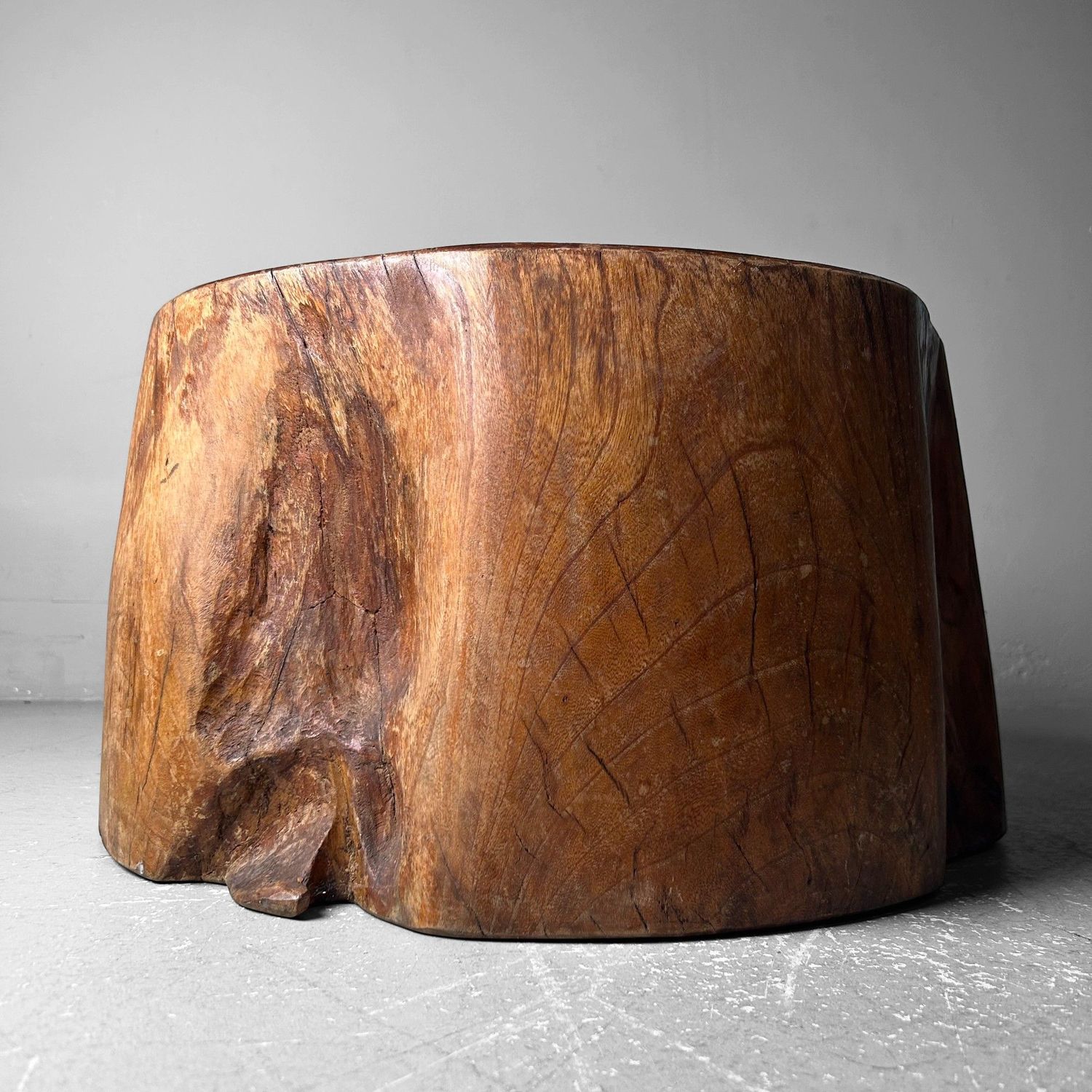 Unique Wooden 'Log' Hibachi, Taishō period, Japan.