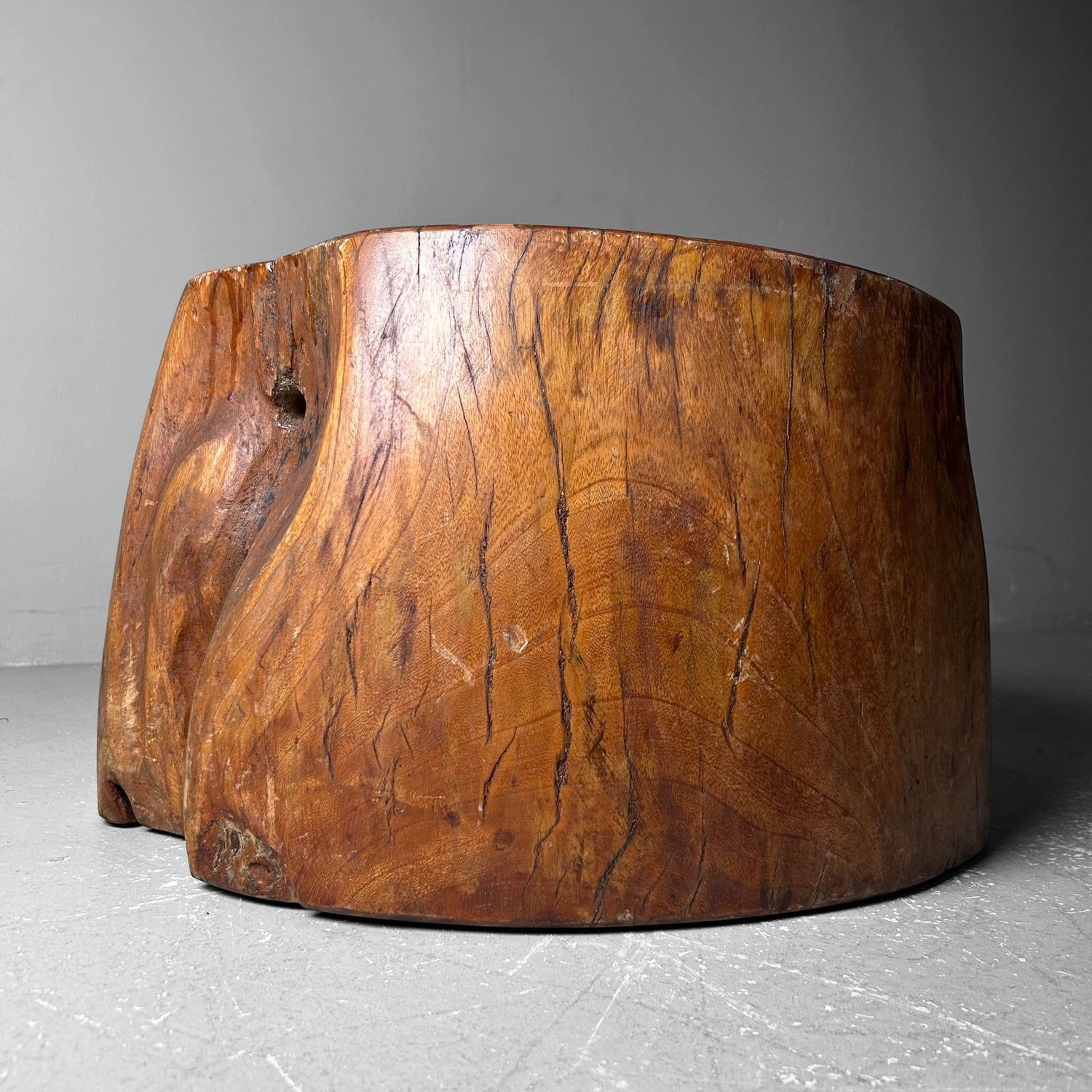 Unique Wooden 'Log' Hibachi, Taishō period, Japan.