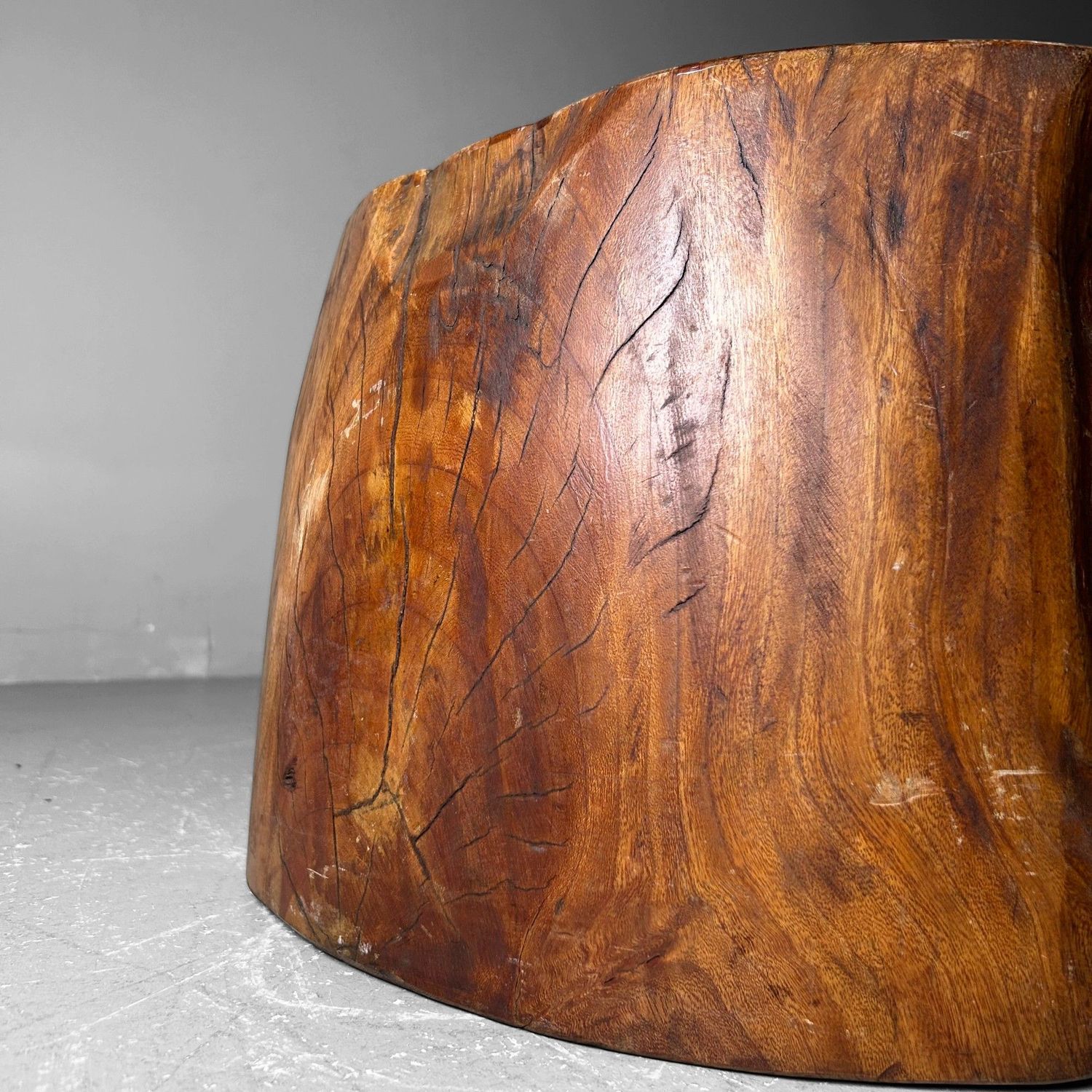 Unique Wooden 'Log' Hibachi, Taishō period, Japan.