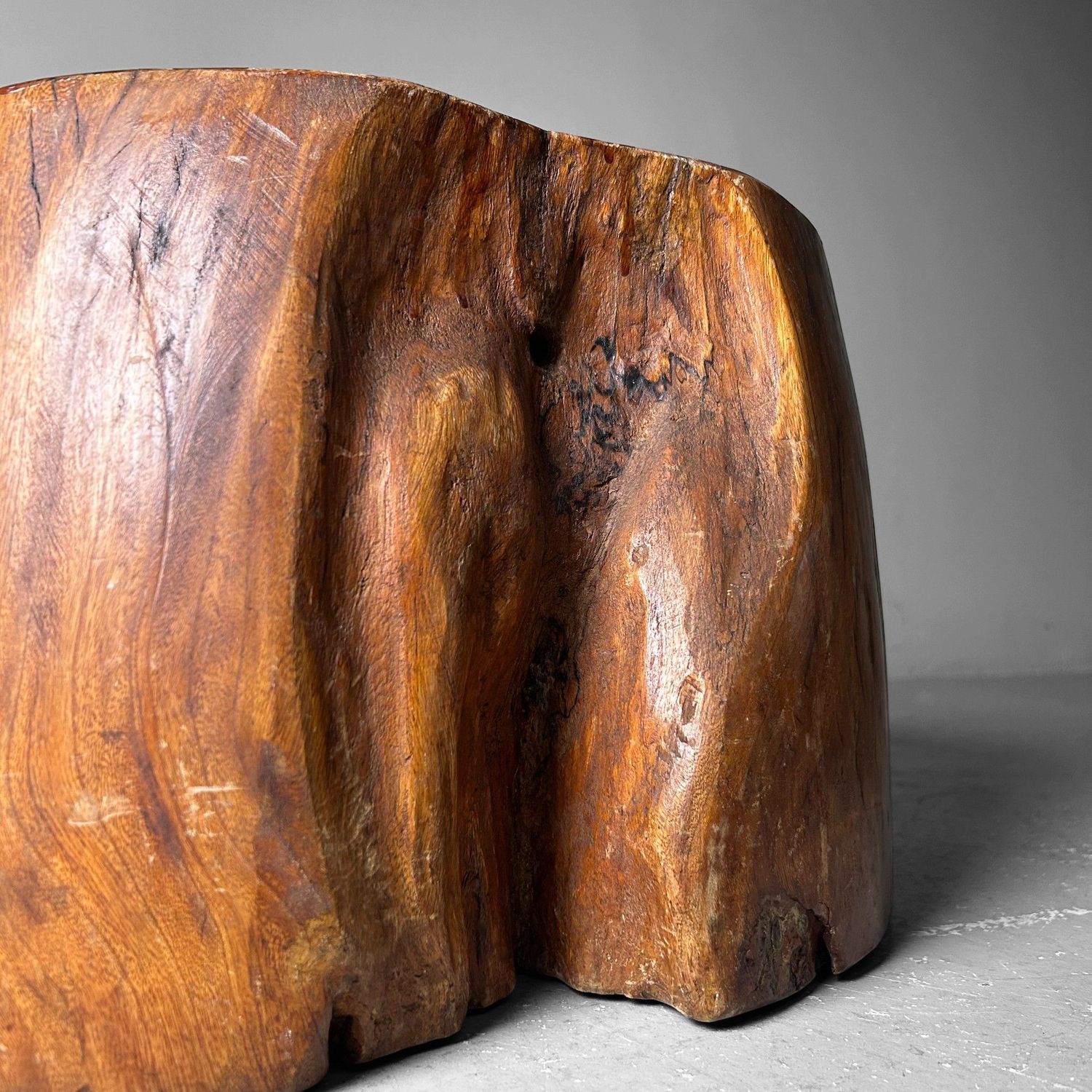 Unique Wooden 'Log' Hibachi, Taishō period, Japan.