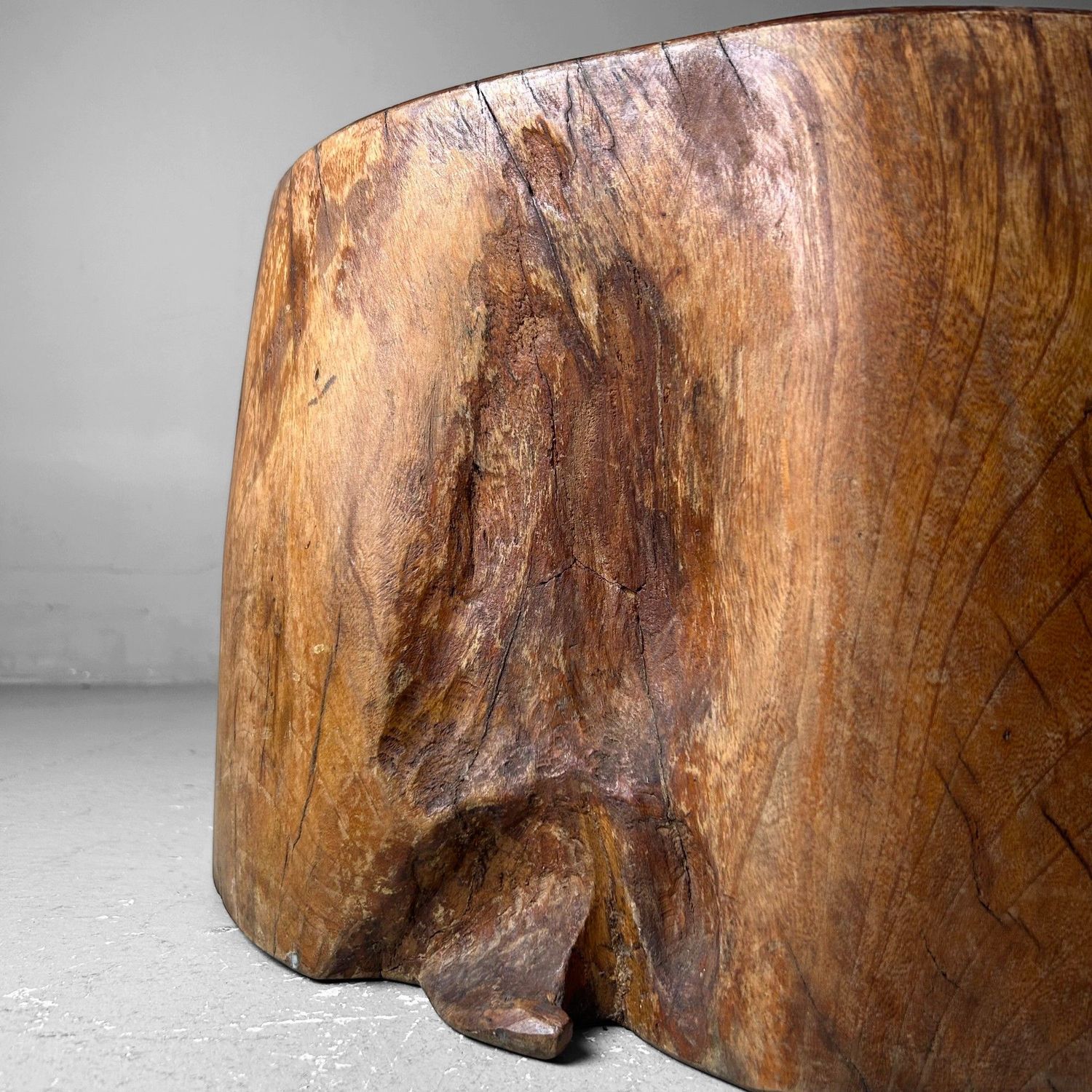 Unique Wooden 'Log' Hibachi, Taishō period, Japan.