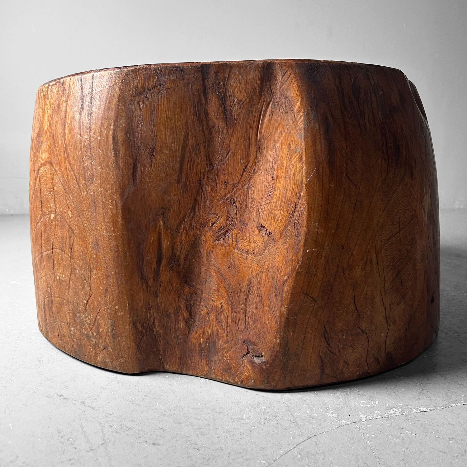 Unique Wooden 'Log' Hibachi, Taishō period, Japan.