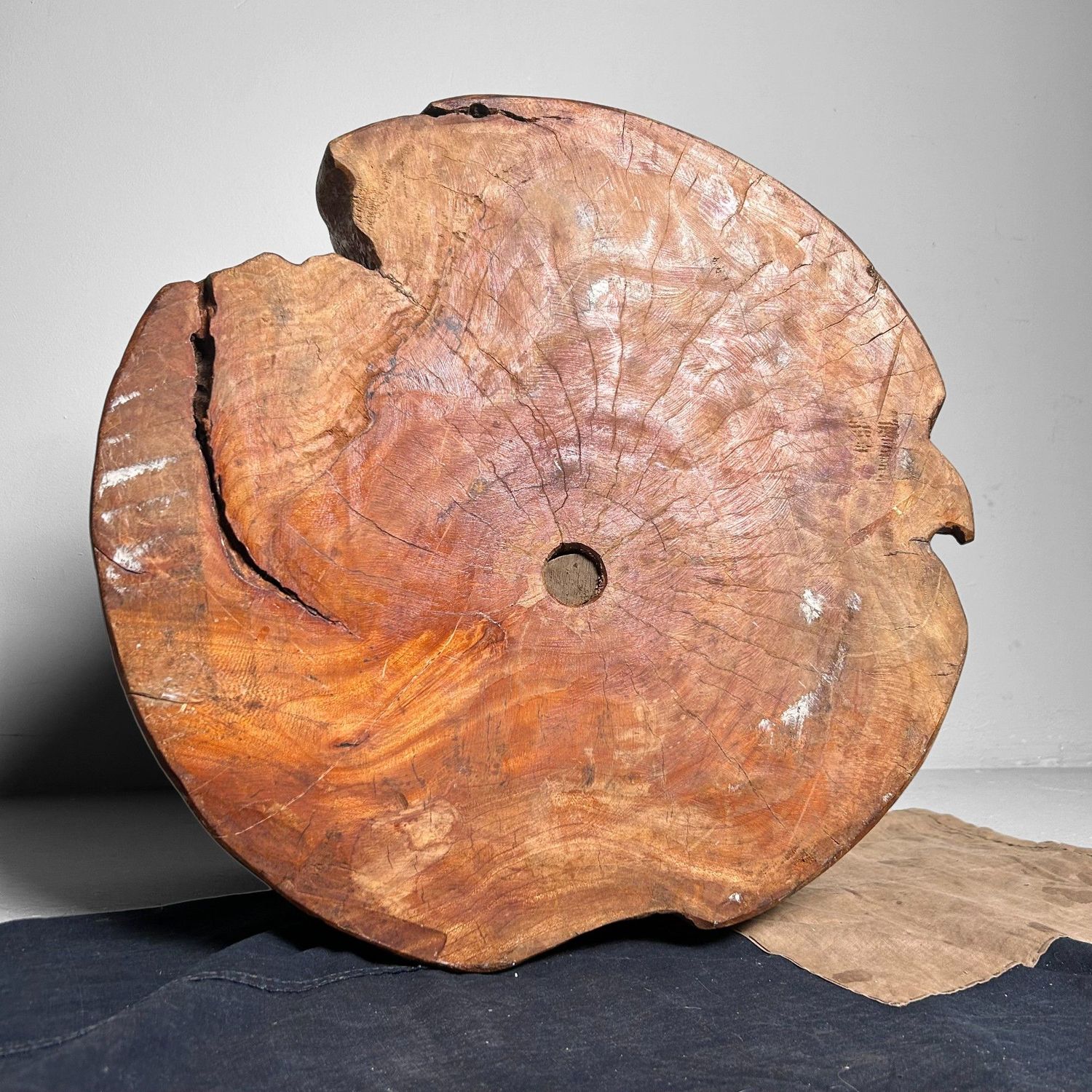 Unique Wooden 'Log' Hibachi, Taishō period, Japan.