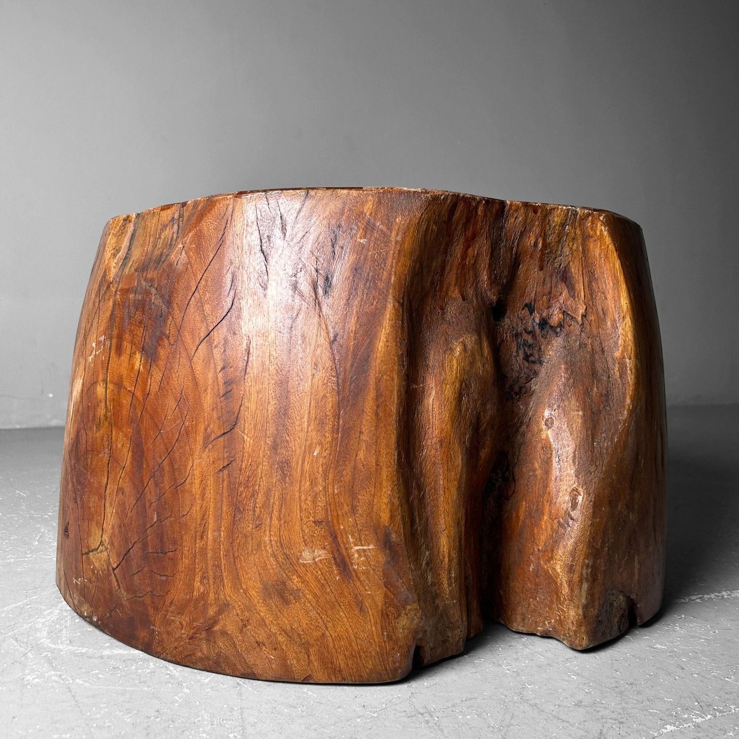 Unique Wooden 'Log' Hibachi, Taishō period, Japan.