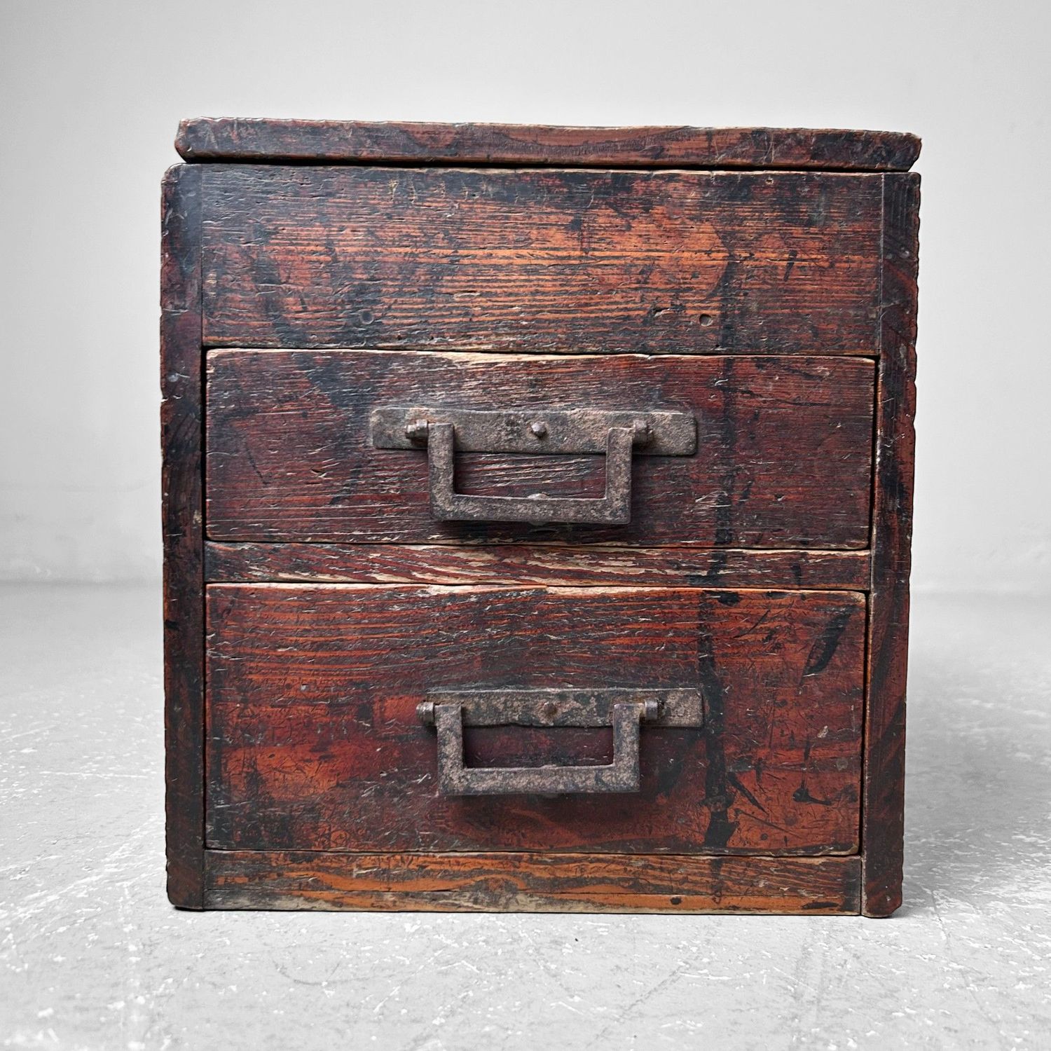 Antique Wooden Kake-Suzuri, Document Cabinet, Meiji Period, Japan.