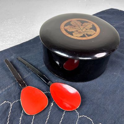 Urushi Chabako (茶箱) Japanse Thee Bewaardoos, Taishō-periode.