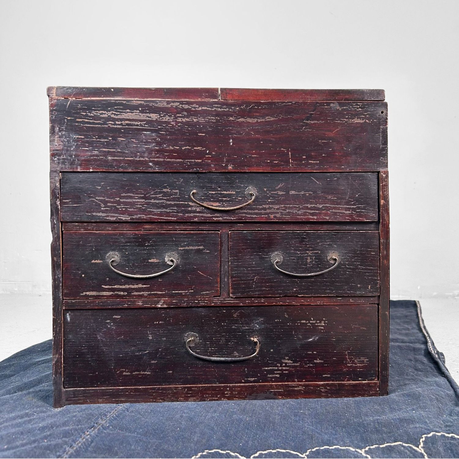 Japanese Antique Sewing Chest, Haribako, Meiji Period, Japan.