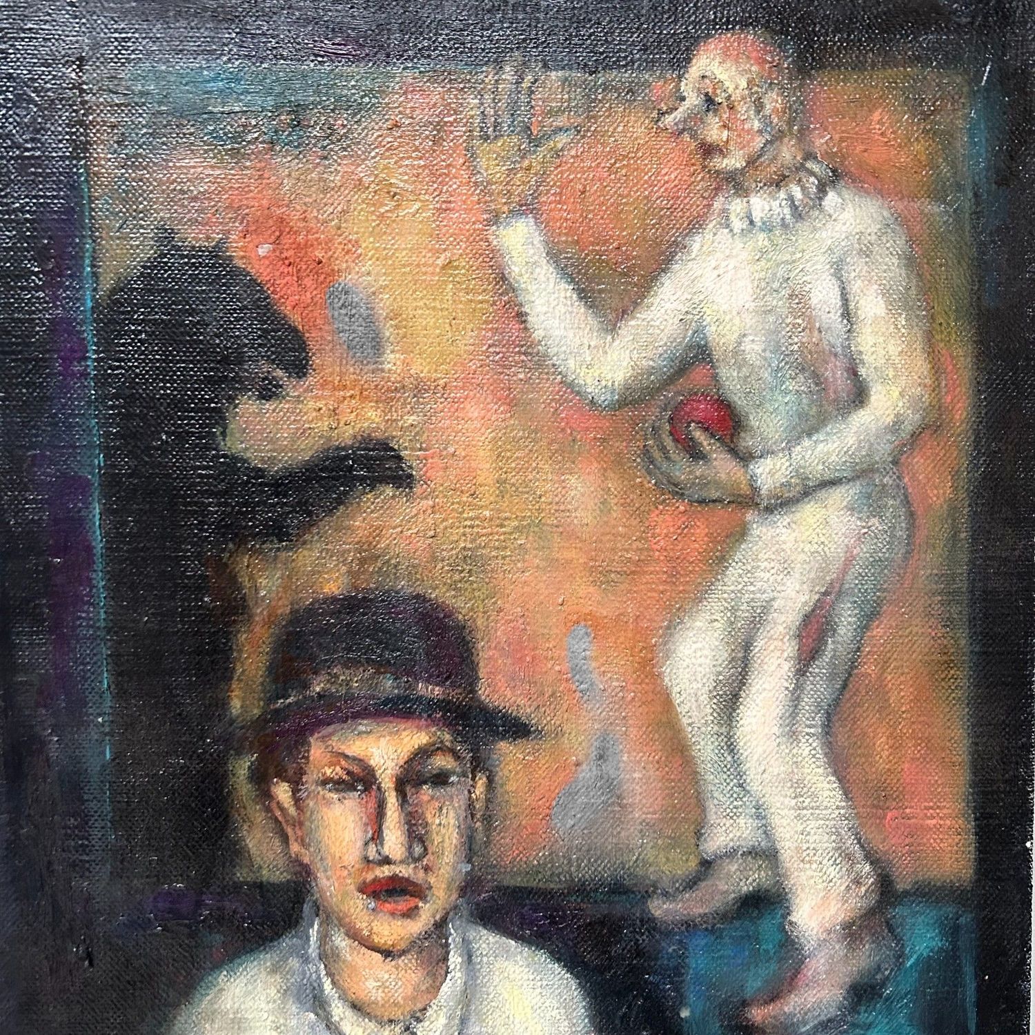 Japans Olieverfschilderij, 'Circus' door Higo, Shōwa Periode.