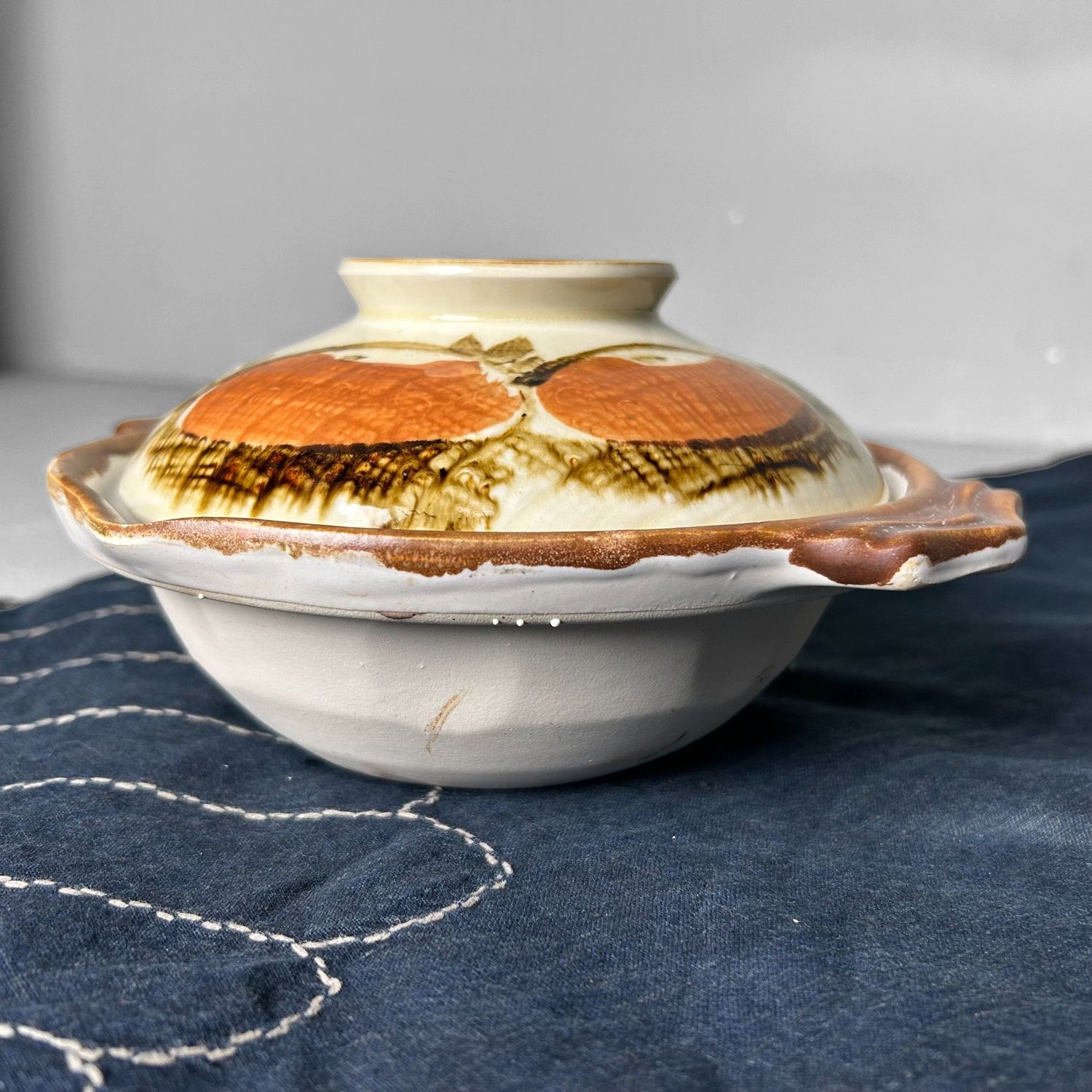 Japanse Donabe, Decoratieve Aardewerken Kookpot, Shōwa Periode.
