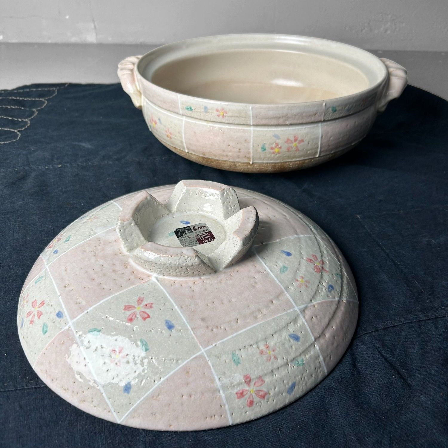 Grote Japanse Donabe, Aardewerken Kookpot, Shōwa Periode.