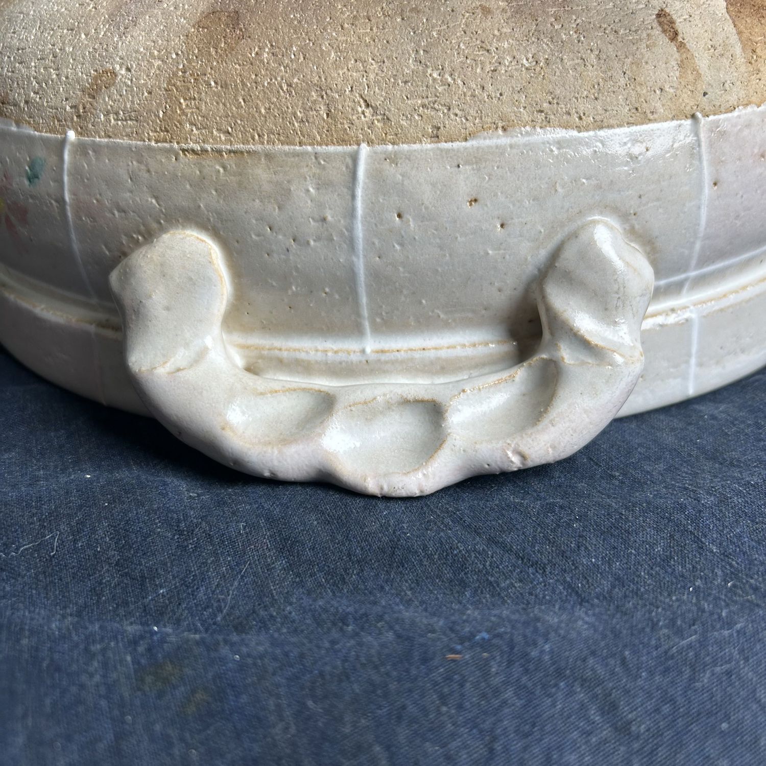 Grote Japanse Donabe, Aardewerken Kookpot, Shōwa Periode.