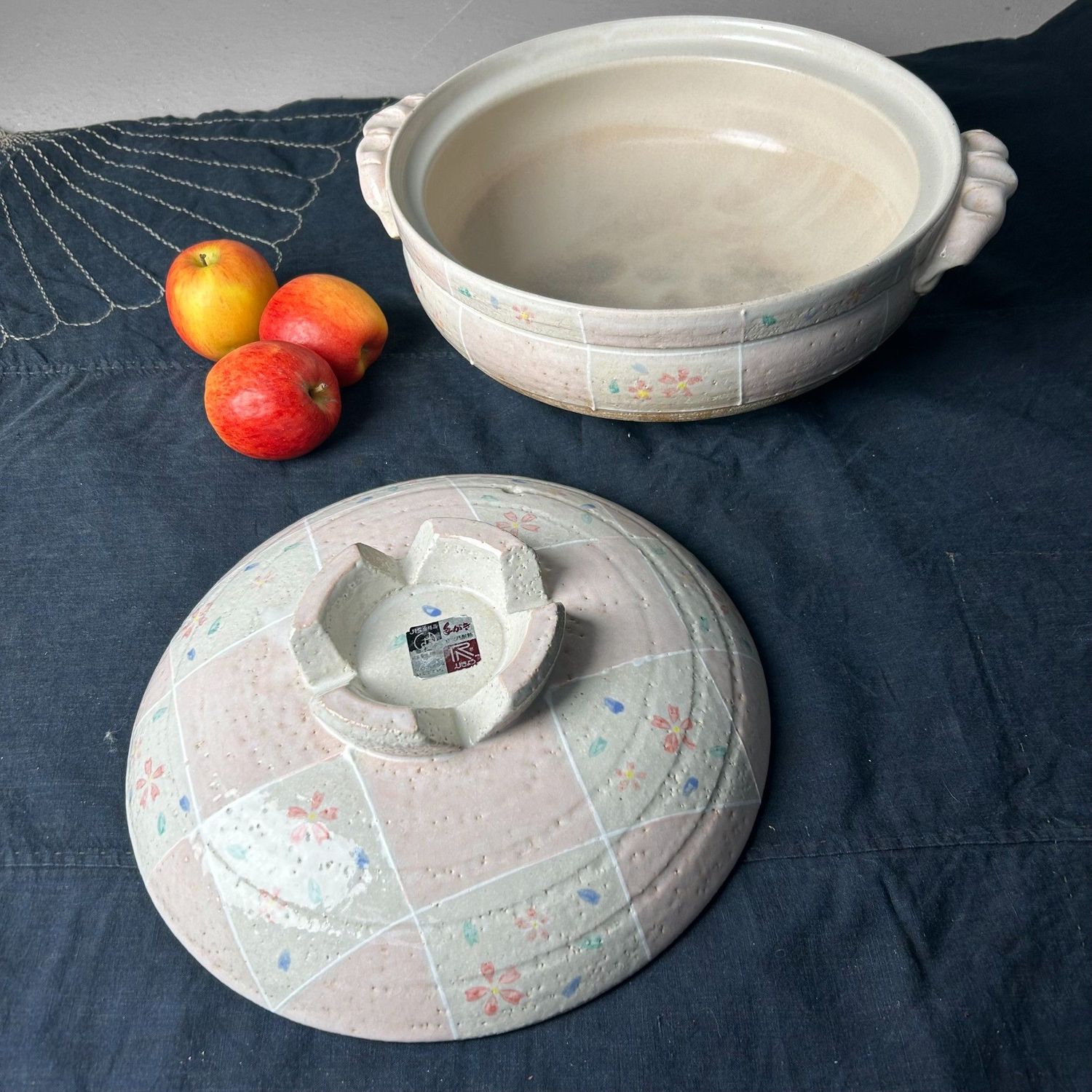 Grote Japanse Donabe, Aardewerken Kookpot, Shōwa Periode.