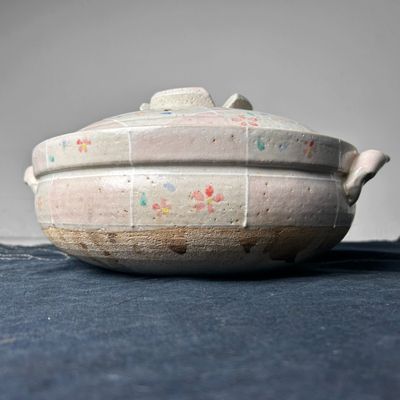 Grote Japanse Donabe, Aardewerken Kookpot, Shōwa Periode.