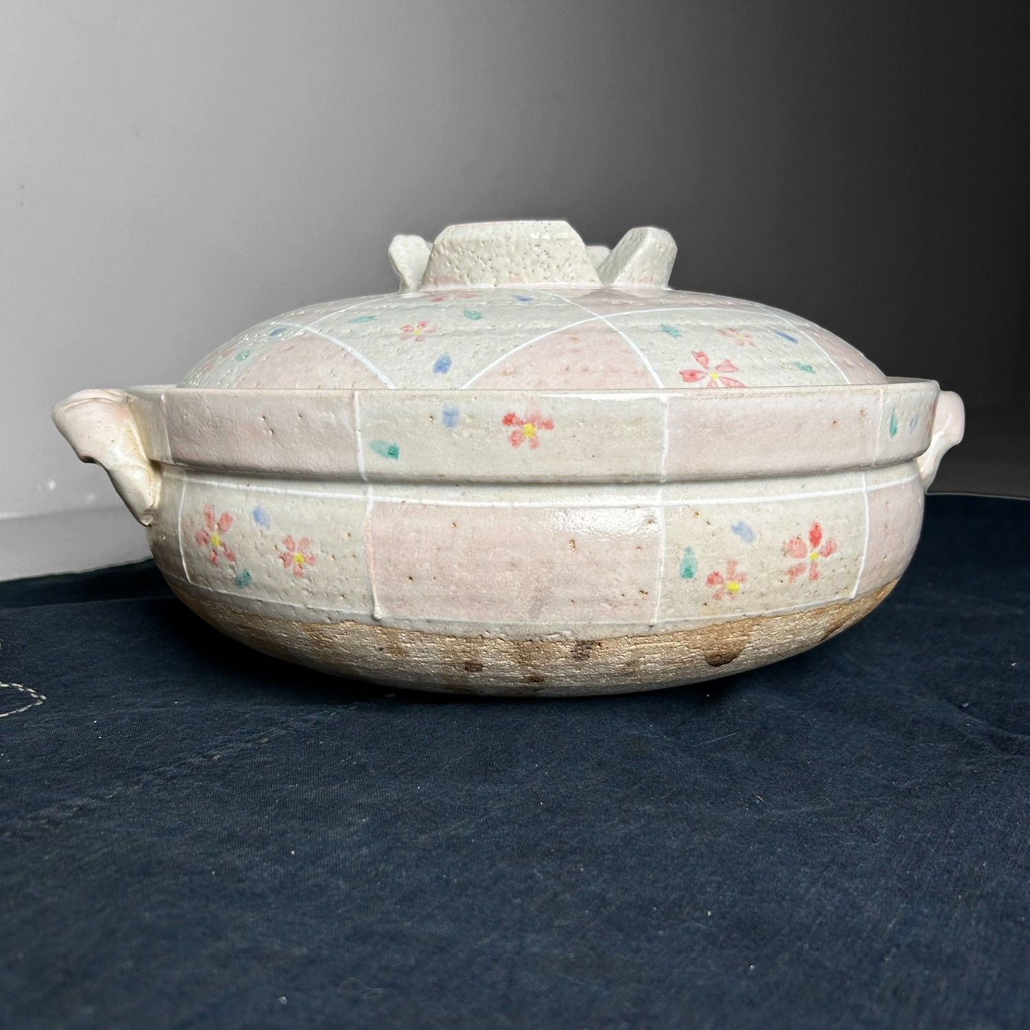 Grote Japanse Donabe, Aardewerken Kookpot, Shōwa Periode.