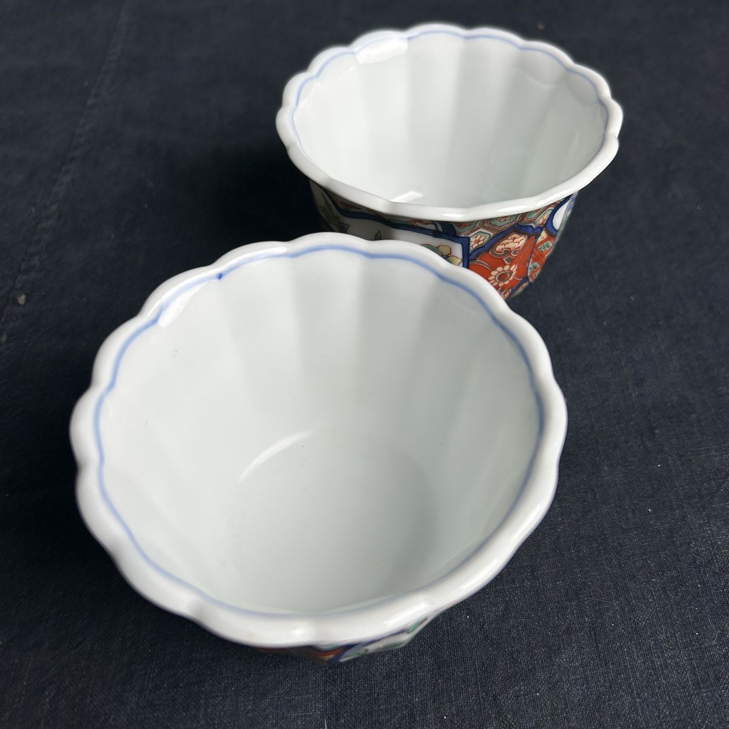 Set Japanse Yunomi, Arita Porseleinen Theekoppen, Shōwa Periode.