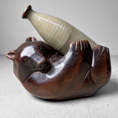 Wooden Ainu Bear, Kibori Kuma, Hokkaido, 1960s, Japan.