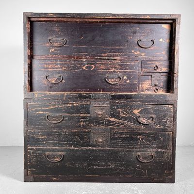 Antieke Japanse Tansu, Opbergmeubel, Meiji Periode.