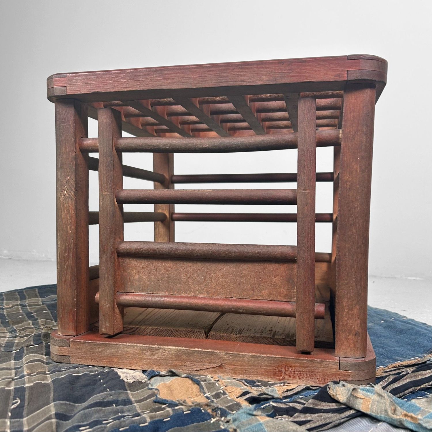 Traditional Wooden Kotatsu Table, Shōwa Period, Japan.