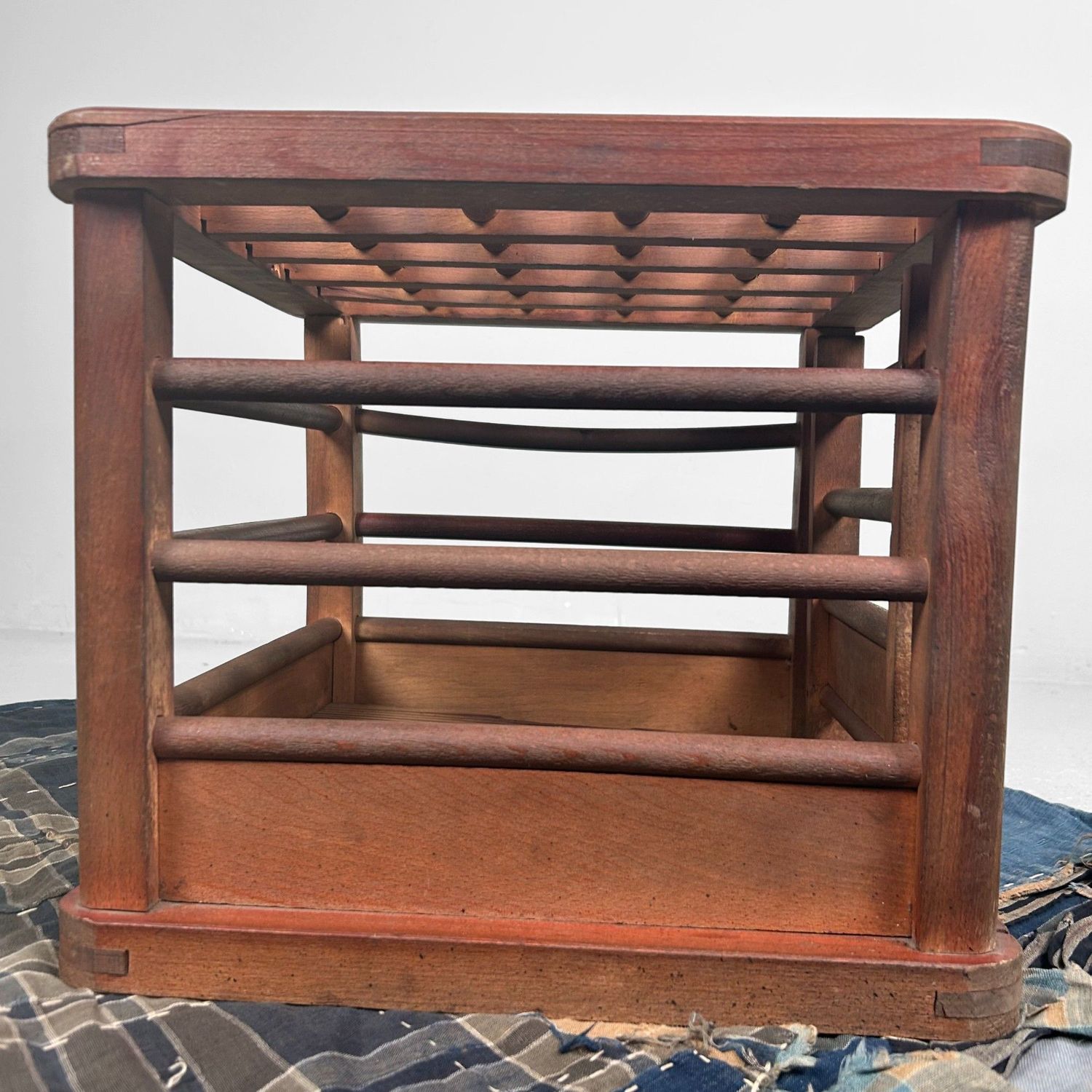 Traditional Wooden Kotatsu Table, Shōwa Period, Japan.