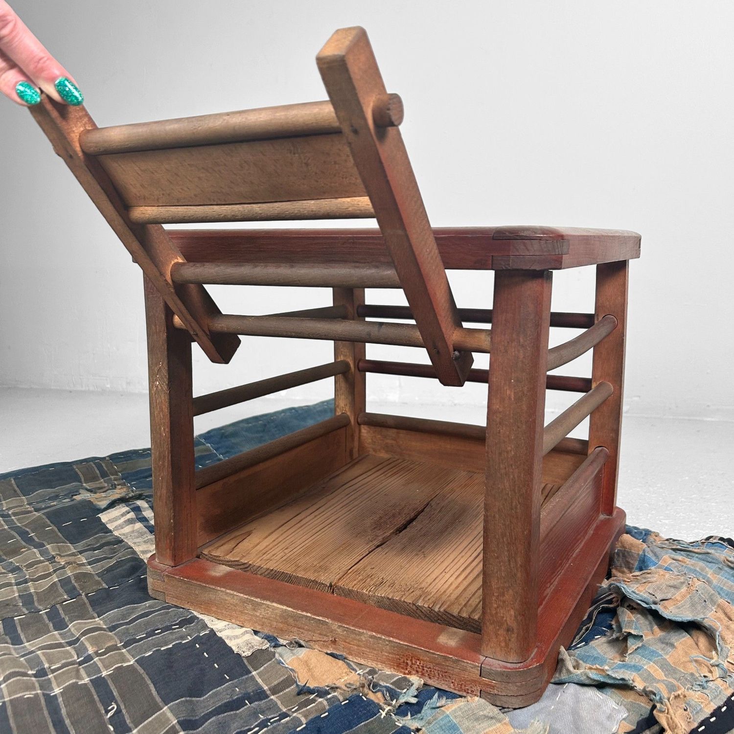 Traditional Wooden Kotatsu Table, Shōwa Period, Japan.