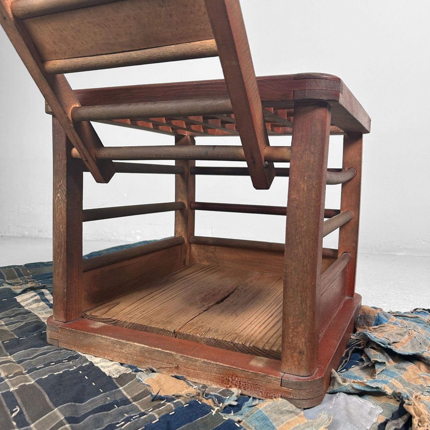 Traditional Wooden Kotatsu Table, Shōwa Period, Japan.