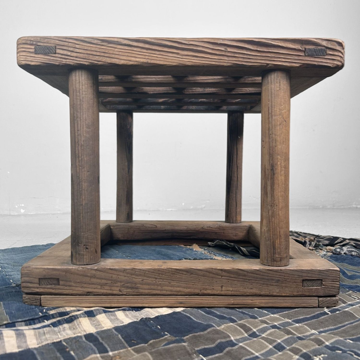 Traditional Wooden Kotatsu Table, Early Shōwa Period, Japan.