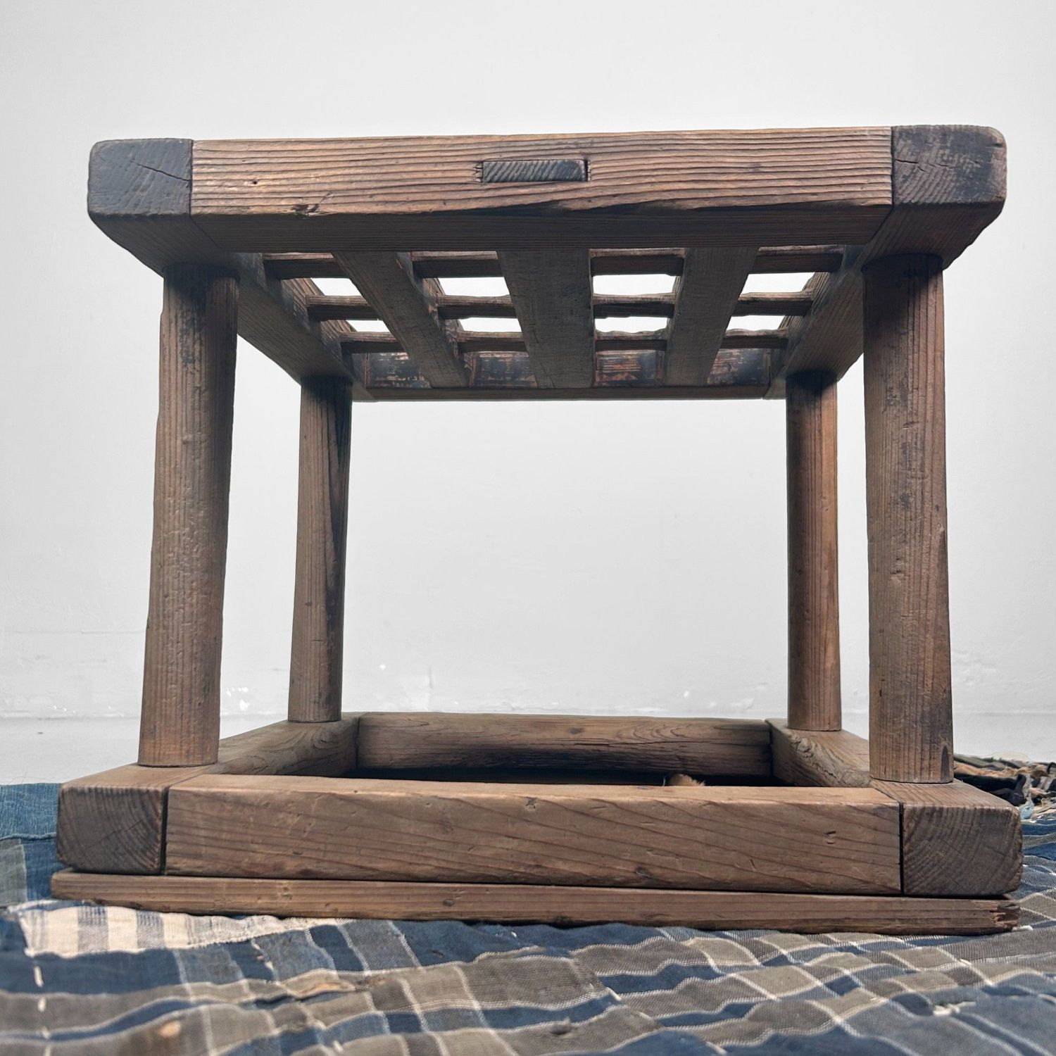 Traditional Wooden Kotatsu Table, Early Shōwa Period, Japan.