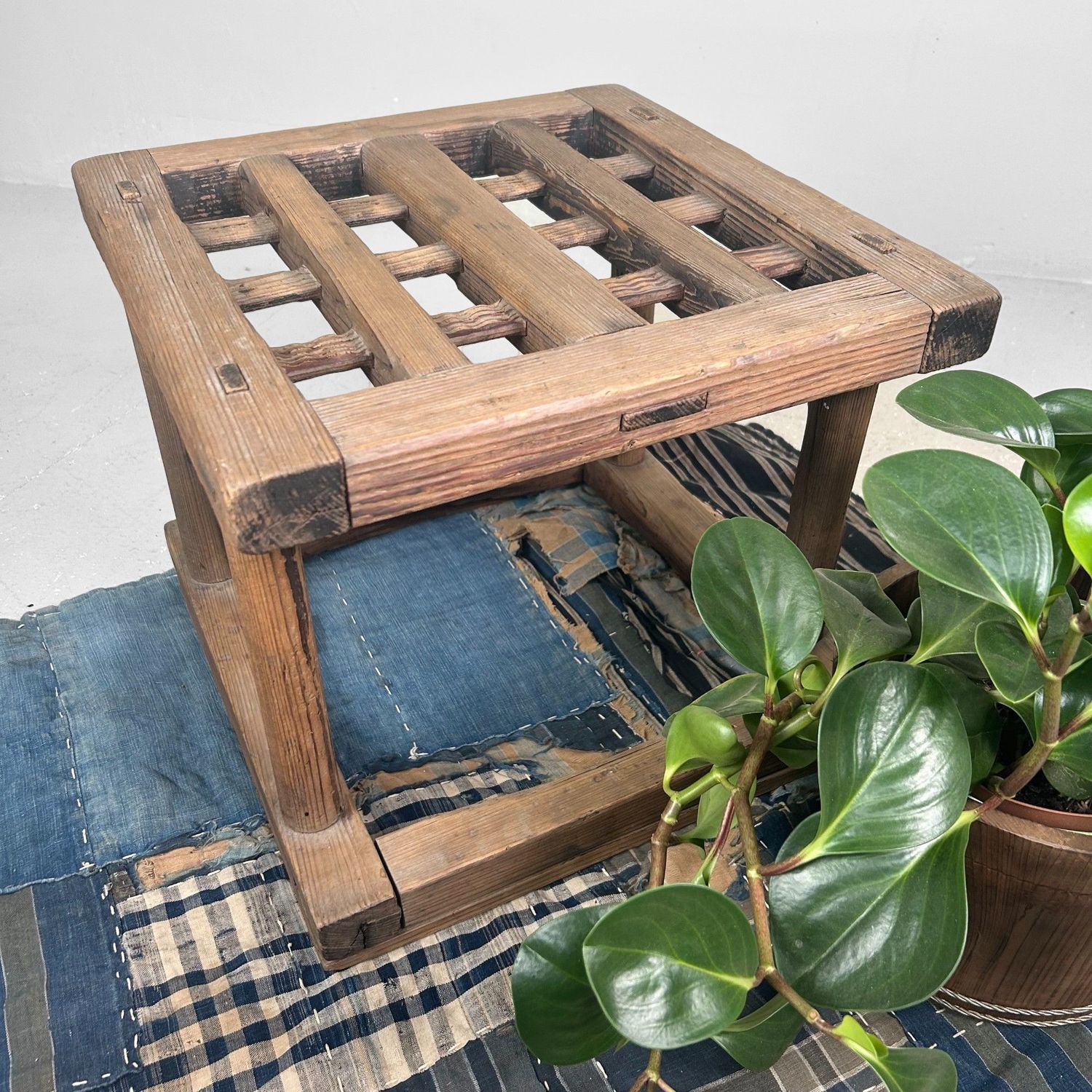 Traditional Wooden Kotatsu Table, Early Shōwa Period, Japan.