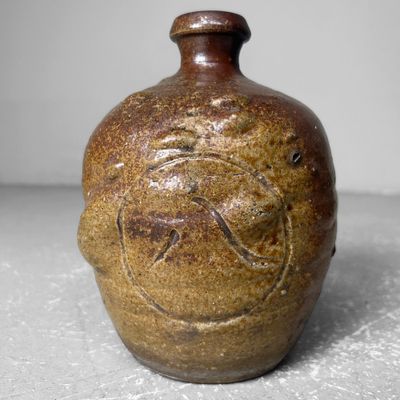 Organic Japanese Flask, Tokkuri, Taishō Period, Nagoya, Japan.
