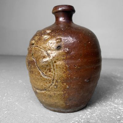 Organic Japanese Flask, Tokkuri, Taishō Period, Nagoya, Japan.