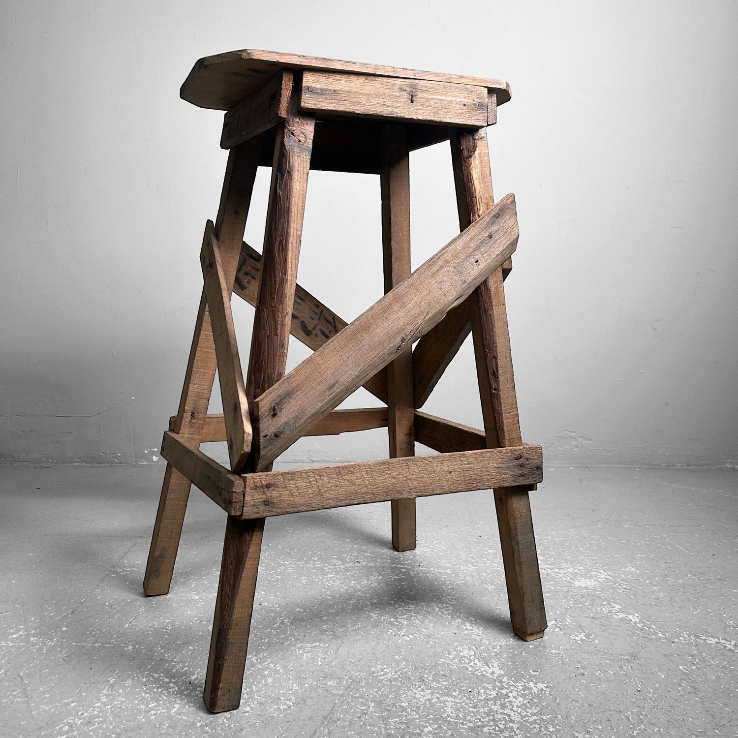 Japanese Wooden Stool, Mingei 民芸, Early Shōwa Period.