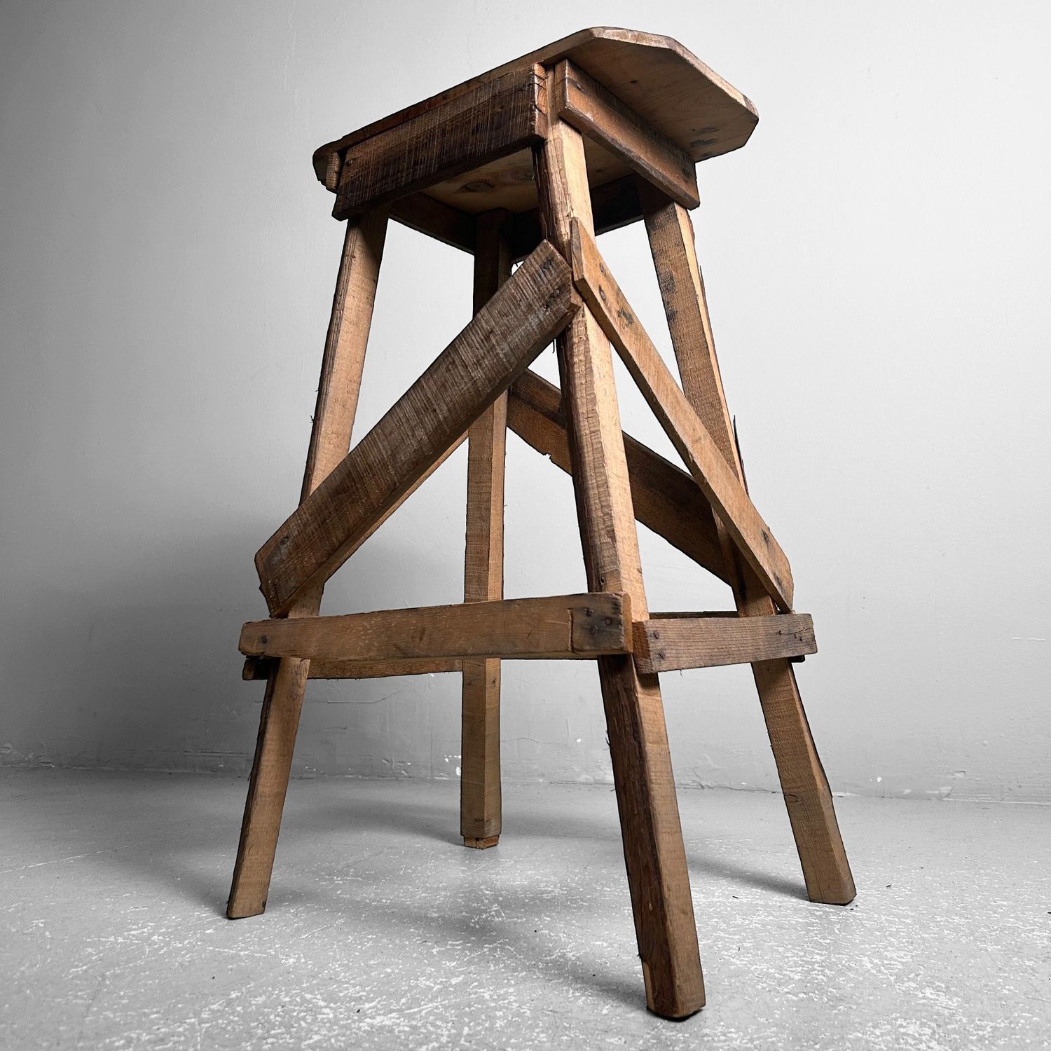 Japanese Wooden Stool, Mingei 民芸, Early Shōwa Period.