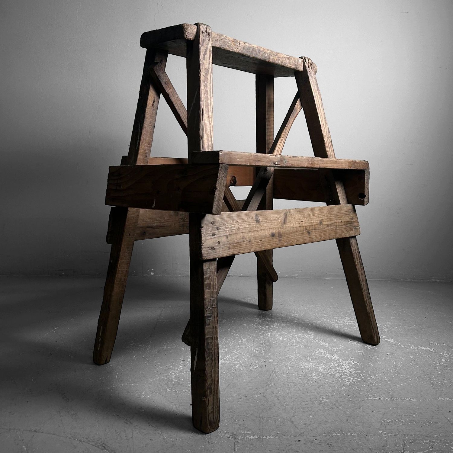 Minimalist Wooden Stool, Fumidai, Taishō Period, Japan.