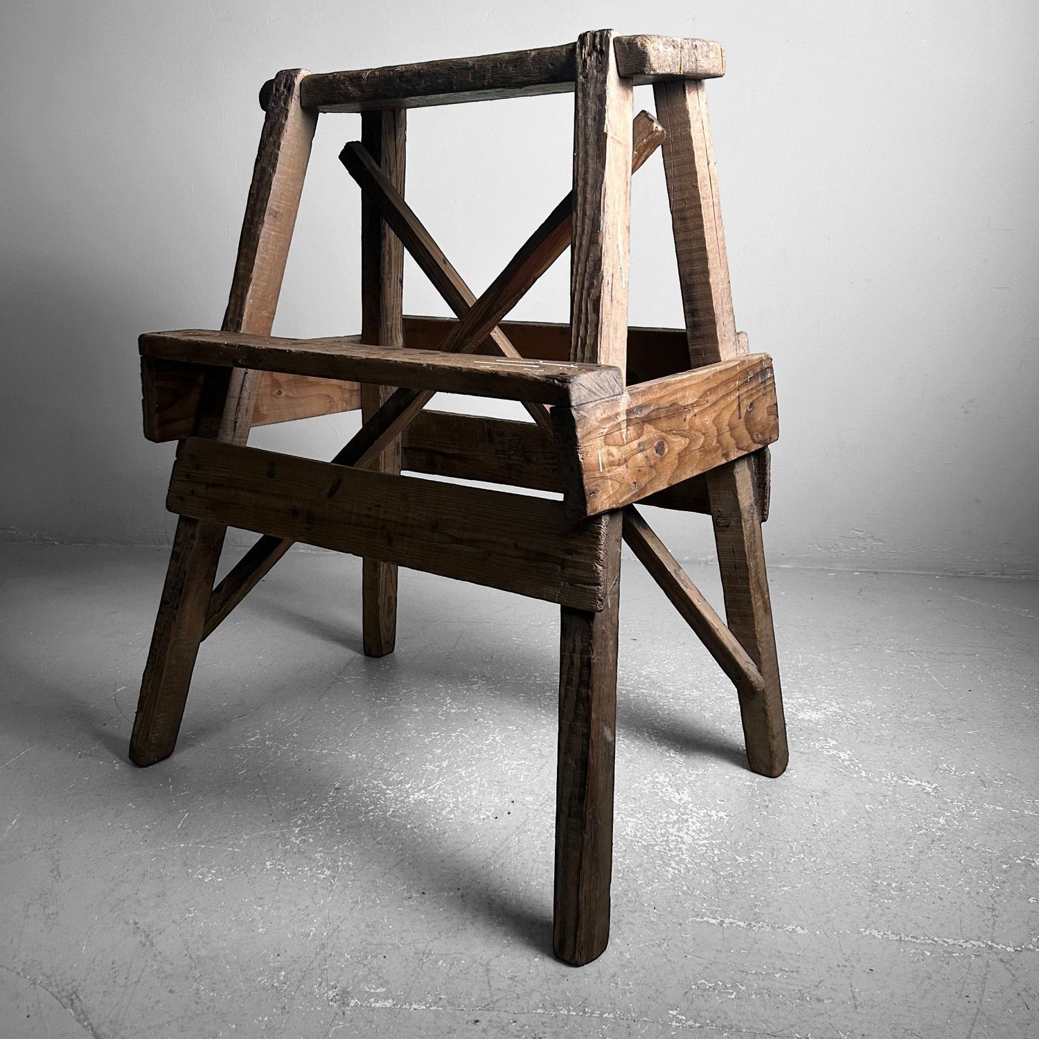 Minimalist Wooden Stool, Fumidai, Taishō Period, Japan.