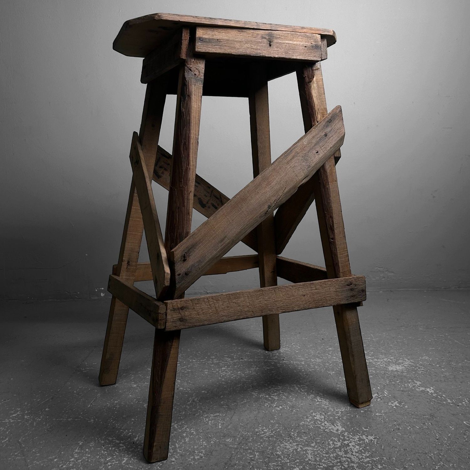 Japanese Wooden Stool, Mingei 民芸, Early Shōwa Period.