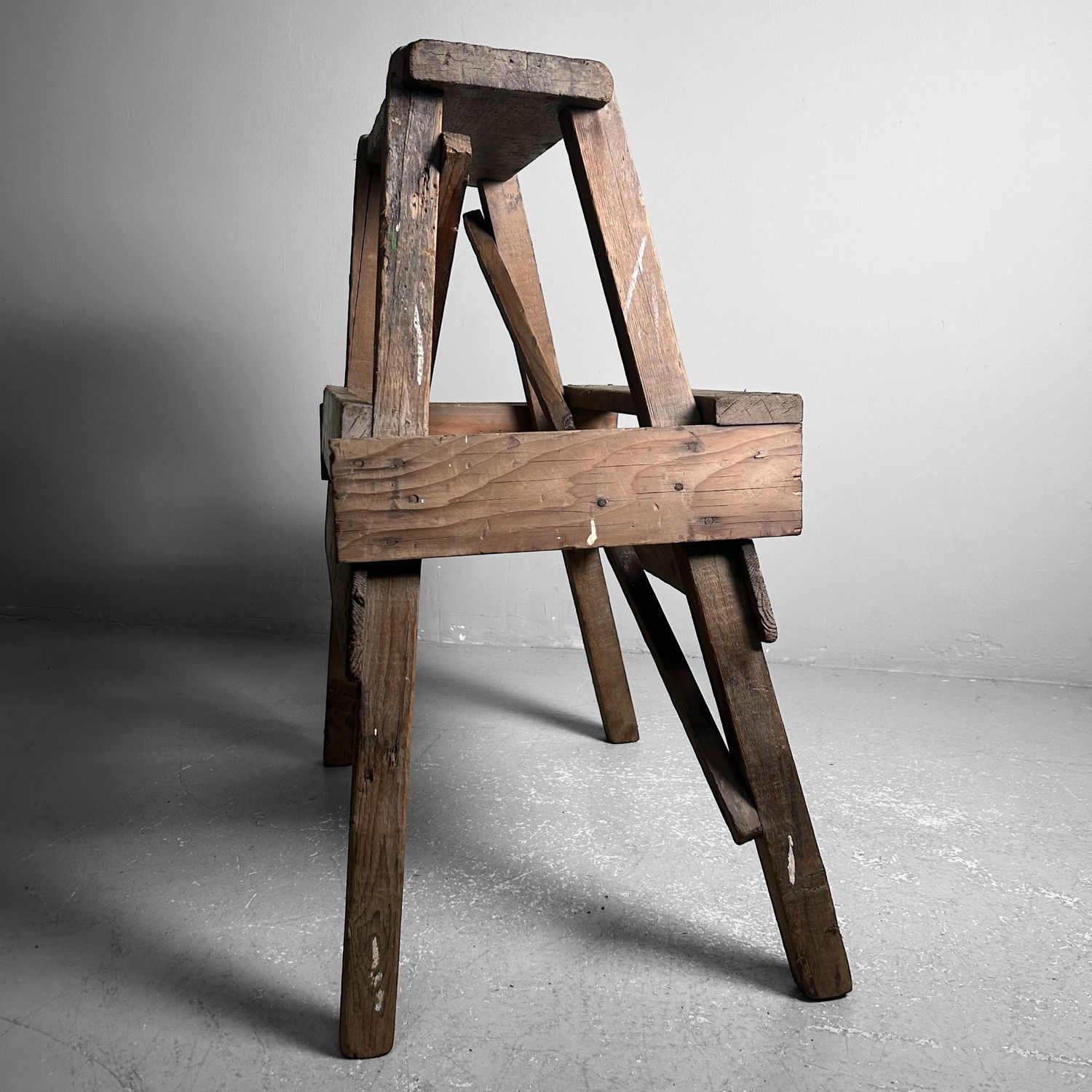 Minimalist Wooden Stool, Fumidai, Taishō Period, Japan.