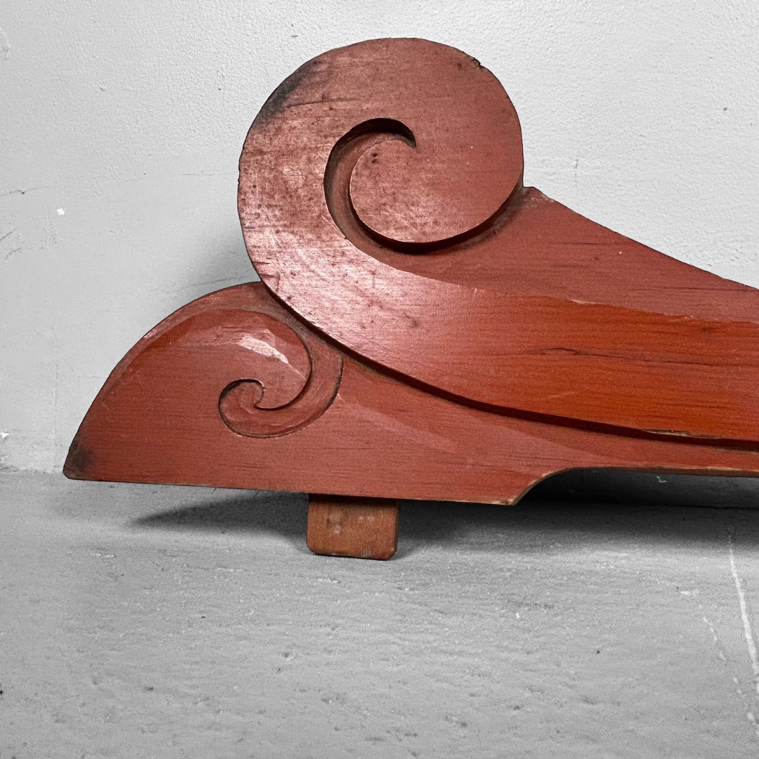 Antieke Spiegel, Houten Meubel Ornament, Taishō Periode, Japan.