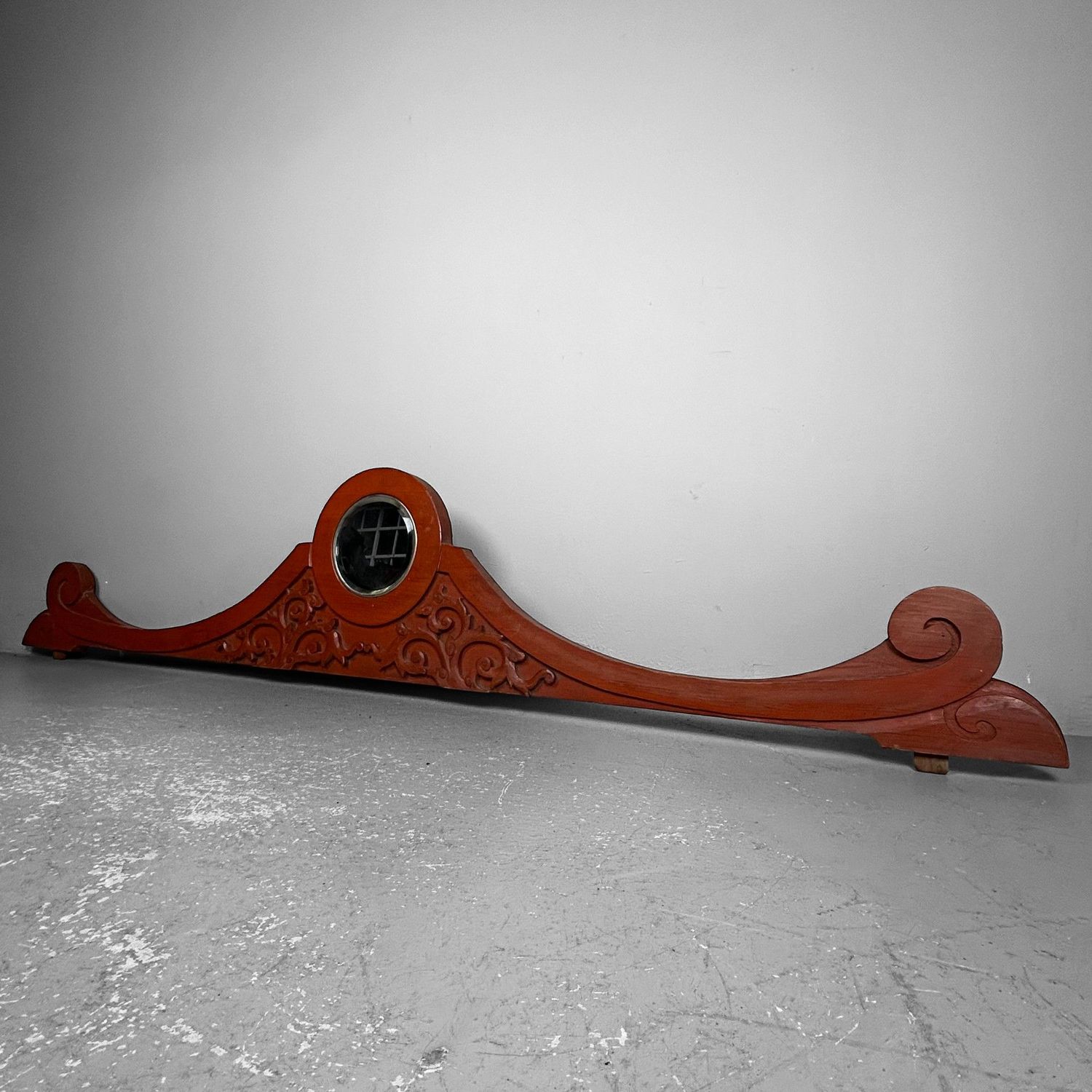 Antieke Spiegel, Houten Meubel Ornament, Taishō Periode, Japan.